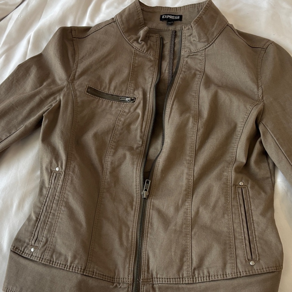 Express Women's Utility Jacket in Brown